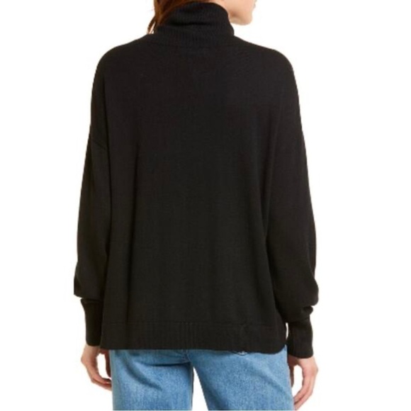 TREASURE & BOND Turtleneck Dropped Shoulder Sweater in Black Size XXS NWT - Picture 2 of 10